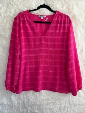 Counterparts Womens Boho Peasant Blouse Size XL Pink Corpcore Office Barbiecore